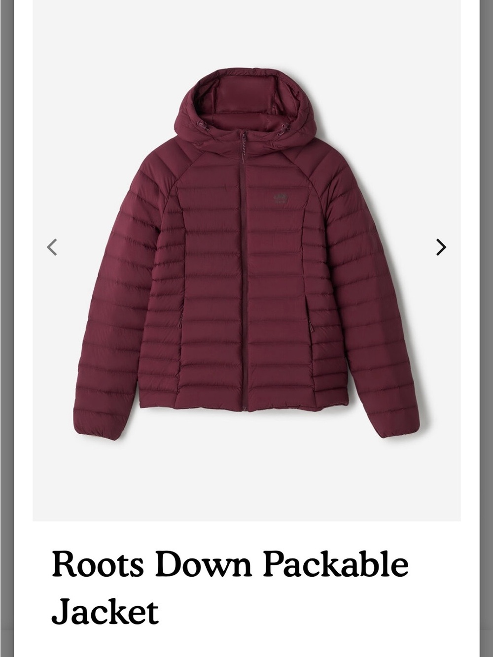 Roots Women's Hooded Puffer Jacket - Burgundy/brownish